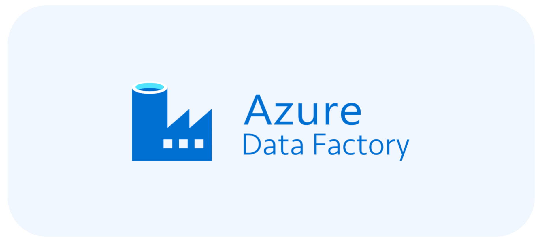 Logo Microsoft Azure Data Factory light blue background