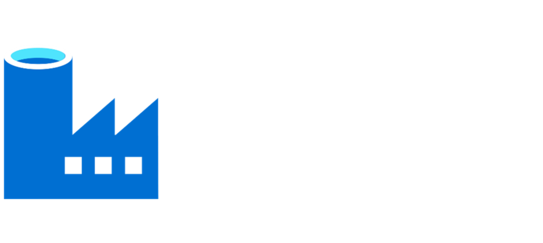 Logo Microsoft Azure Data Factory white text